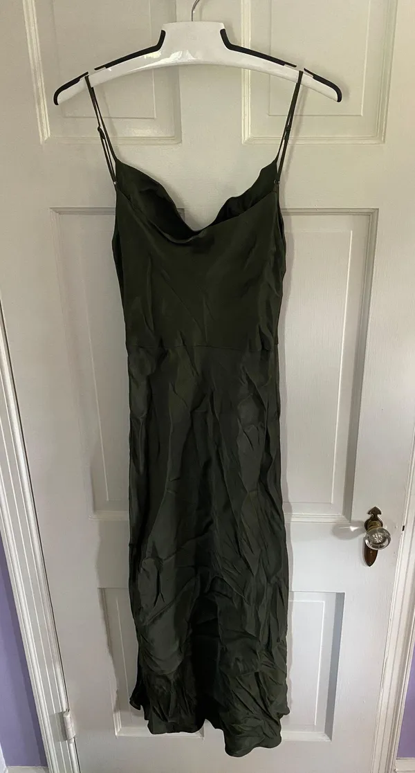 BHLDN Cali Satin Cowl Neck Midi Slip Dress - Image 4