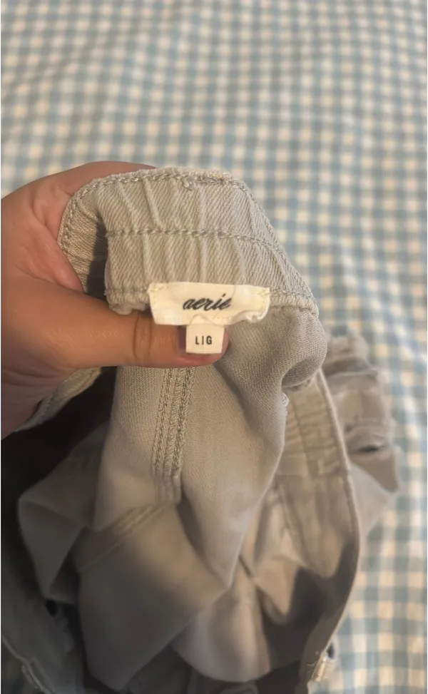 Aerie Denim Shorts Elastic Waist - Image 3