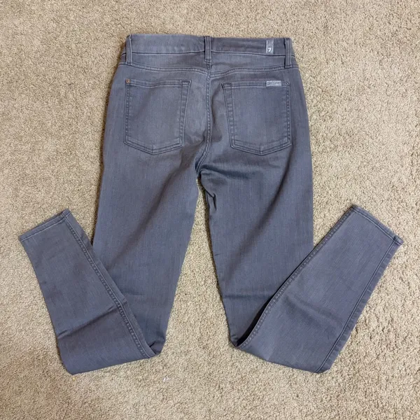 7 For All Mankind The Skinny Jeans Gray Wash Denim‎ Modern Style Size 28 - Image 8