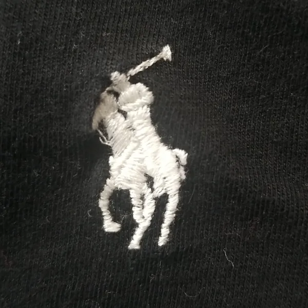 Ralph Lauren Black Long Sleeve V-Neck Tee with Polo Pony - Image 4