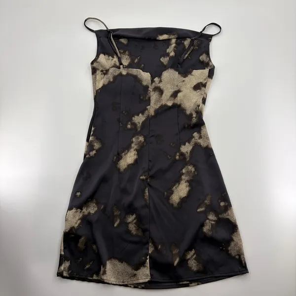 Urban Outfitters Satin Cowl Neck Slip Dress Black Bleach Wash Mini Dress - Image 5