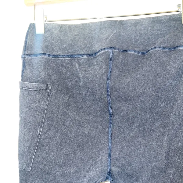 Free people movement off gray black acid wash cotton biker shorts - Image 6