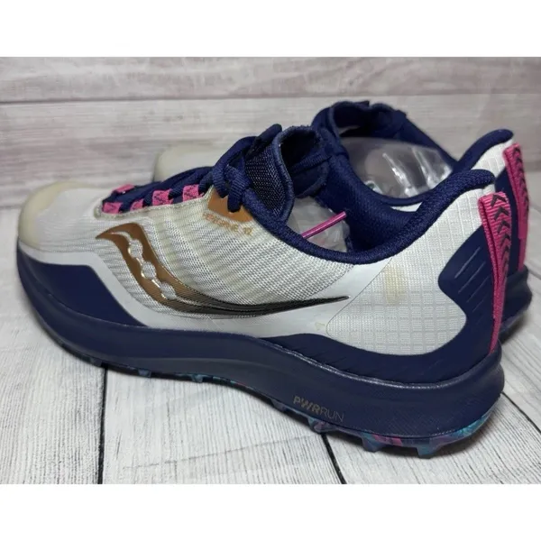 Saucony Peregrine 12 Blue Gold Pink Trail Running Sneakers Womens Sz 9.5 - Image 5