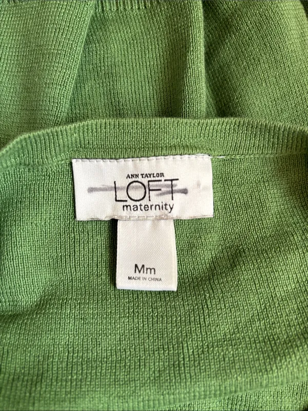 LOFT Green Button-Front Crewneck Cardigan - Image 2