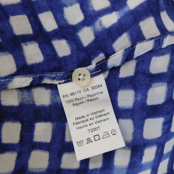 Anthropologie 11.1 TYLHO Adanne Tunic Top Shirt Blue White Gingham Plaid X-Small - Image 11