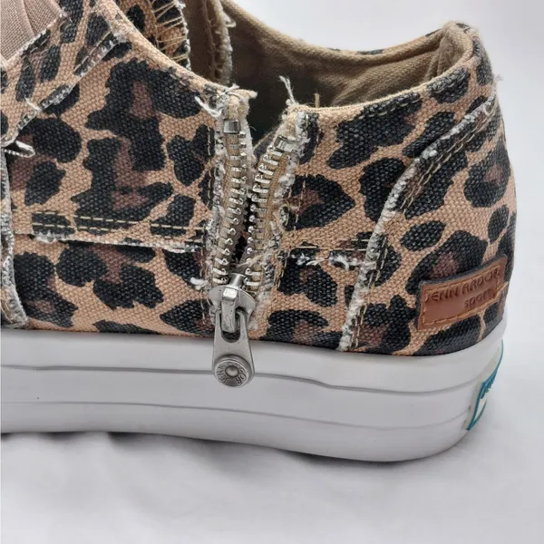 Jenn Ardor Womens Platform Sneakers Size 6 Leopard Print Distressed Y2K Street - Image 10