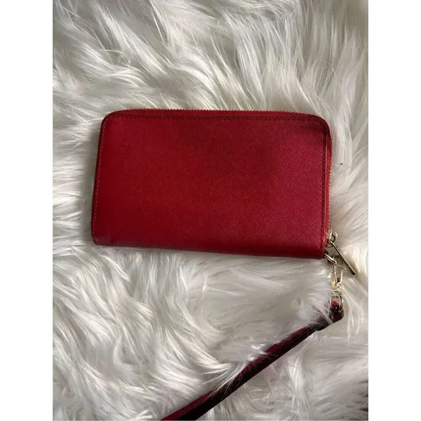 Michael Kors Wristlets Safiano Red Leather Wallet - Image 2