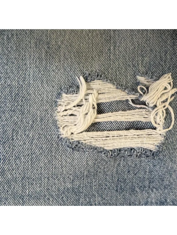 Size W25 L28 Levi’s Women’s Distressed Button Fly Jeans Light Wash Denim - Image 6