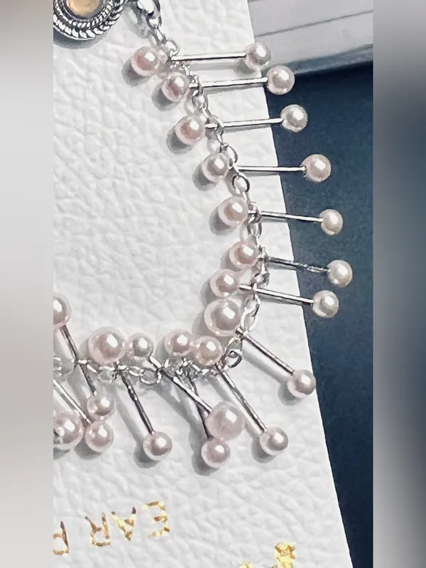 NWT Free People Finders Keepers Ear Cuff & Earring in Silver Pearl Combo - Image 5