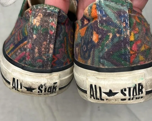 All Stars Custom Hand drawn peach sneakers size 7 - Image 7