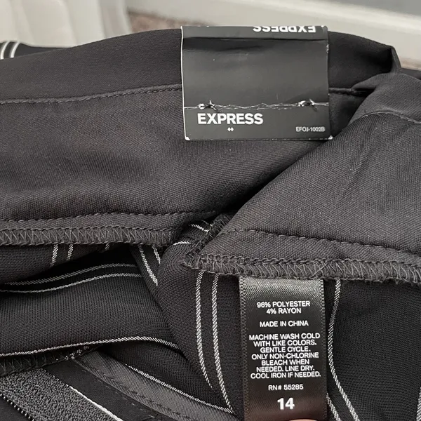 Express High Waist Pants Size 14 Black White Striped Pleated Paperbag Trouser - Image 7