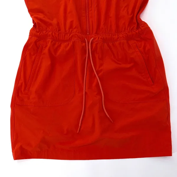 Athleta Orange Expedition Skort Dress Zip Front Travel Athletic Pockets Size 10 - Image 4