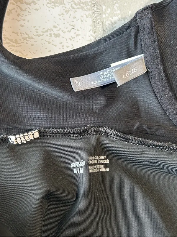 Aerie Black Women's High-Waist Bikini Set pool Beach Vacation - Image 8
