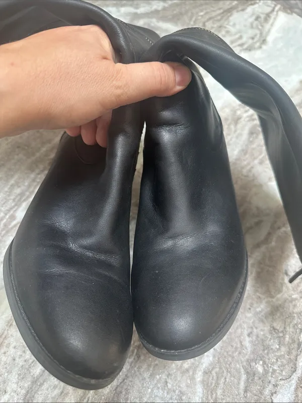 Timberland Black Leather Boots Tall Suspension Heel Anti-Fatigue Sz 9 - Image 5
