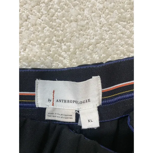 Anthropologie Dress Pants Black Knit Straight Leg Stretch Pull-On Women's XL 26" - Image 5