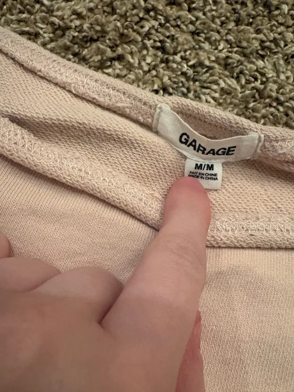 garage cropped off the shoulder sweatshirt - Image 2