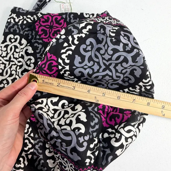 Vera Bradley OS Ditty Bag Plum Crazy Drawstring‎ Travel Pouch Purple Black White - Image 10