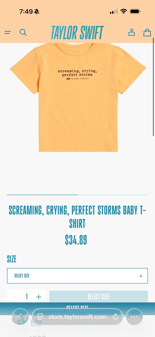 Taylor Swift Baby Tee - Image 4