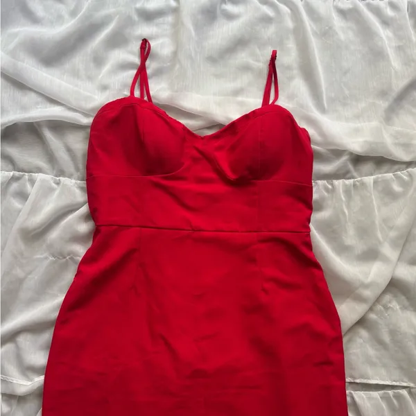 Lulus See You Again Red Bustier Mermaid Maxi Dress - Image 3