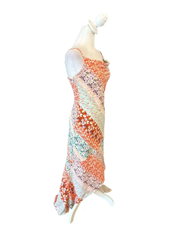 Altard State High Low Maxi Dress Floral Color Block Womens Size XS - Image 3