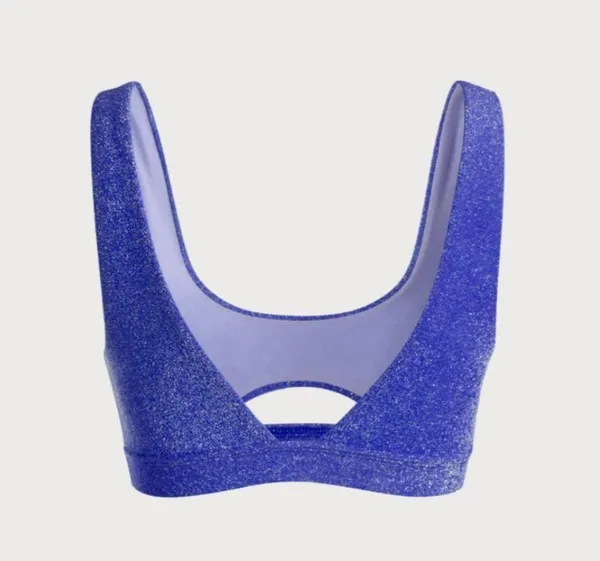 BERLOOK Navy Lurex Cut Out Bikini Top AND Solid Lurex Bikini Bottom 22 - Image 8