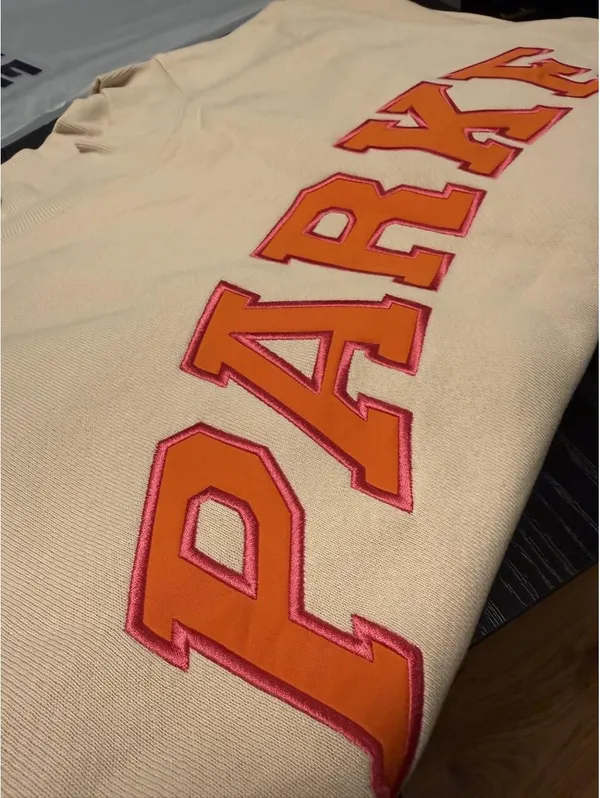 PARKE x Dunkin Varsity Mockneck Sweatshirt Latte Size Large NWT - Image 4