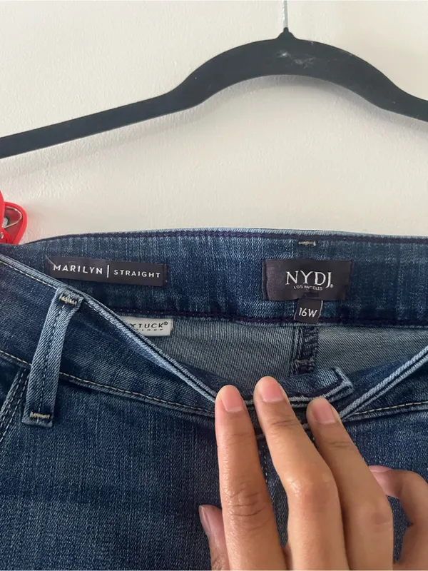 NYDJ Marilyn Straight Jeans Womens 16W Medium Wash Minimalist Casual Comfy - Image 4