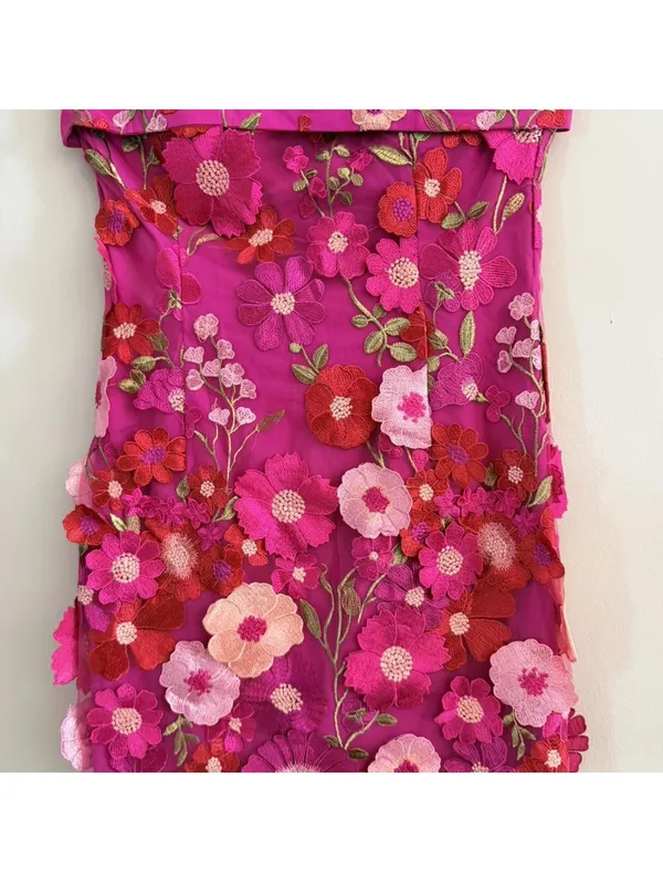 Petal & Pup Butterfields Embroidered Floral Strapless Minidress - Image 4