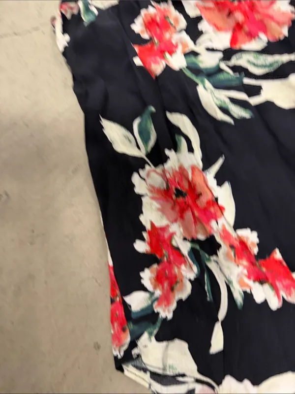VICI Black Sleeveless Floral Camisole with Red and Cream Blooms - Image 4