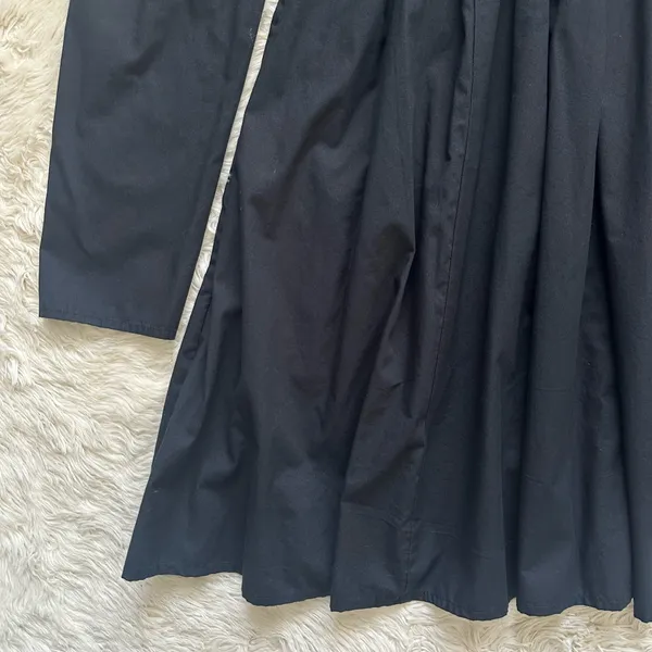 Abercrombie & Fitch Dress Long Sleeve Poplin Babydoll Mini Black Tall Sz MT - Image 6