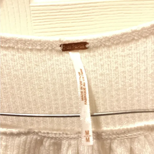 Free People Cream Button-Front Blouse - Image 3