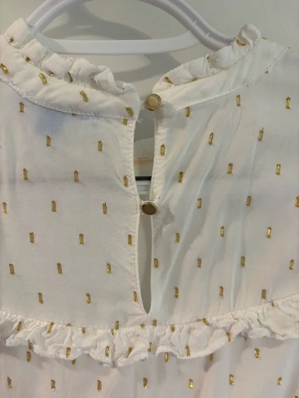 White and Gold Draper James Top - Image 4