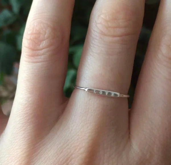 SIZE 7 Dainty 925 Love Letter Ring - Image 2