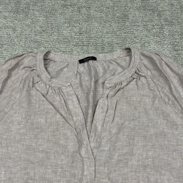 Quince Peasant Top Womens XL European Linen Popover Shirt Mauve Pink Boxy Eco - Image 2