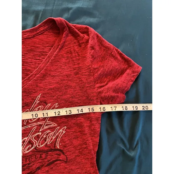 Womens Red Harley Davidson T-Shirt Des Moines, Iowa Size Small Distressed - Image 2