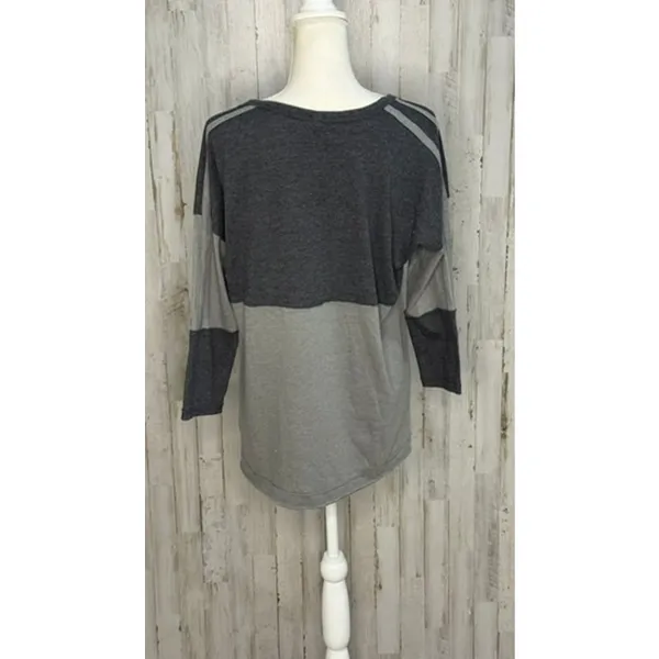 We The Free Women's Gray‎ Colorblock 3/4 Sleeve Blouse Size Small Casual - Image 3