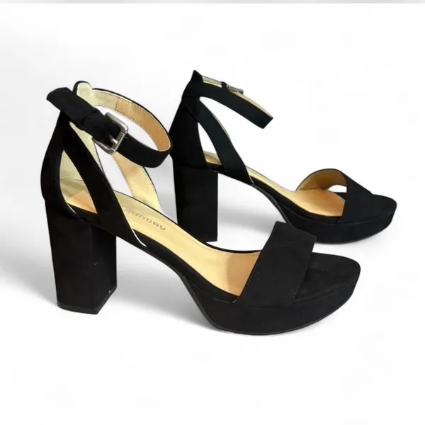 CL by Laundry Black Platform Block Heels Size 8 | - Image 3