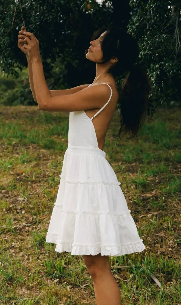Aritzia White Linen Dress - Image 2