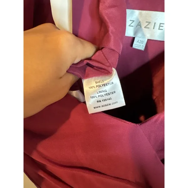 NWT Azazie Nelly Mulberry A-Line Pleated Chiffon Dress - Image 4