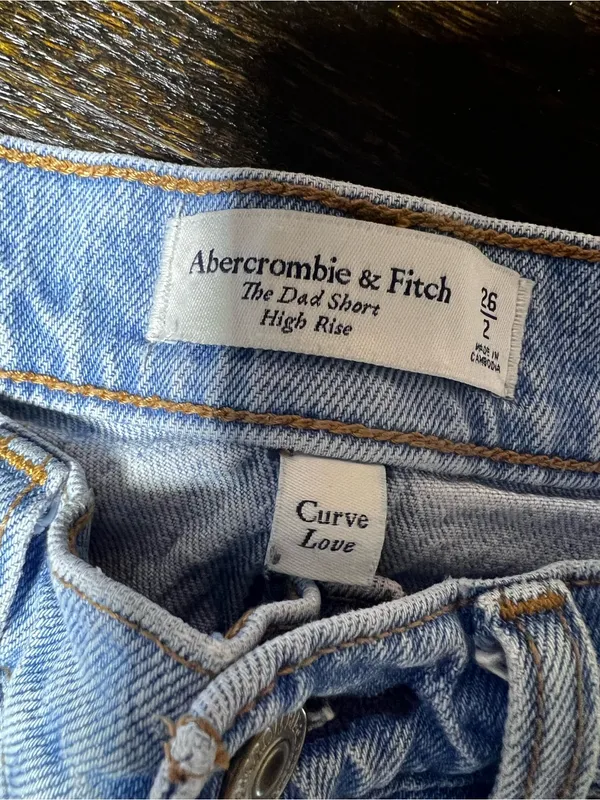 Abercrombie & Fitch Curve Love The Dad Short High Rise Jean Shorts 26/2 - Image 7