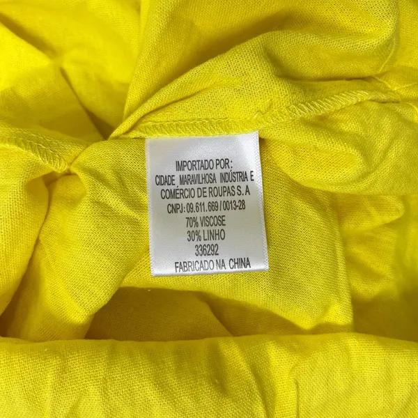NWD Farm Rio Linen Blend Yellow Sleeveless Midi Dress Size M - Image 9