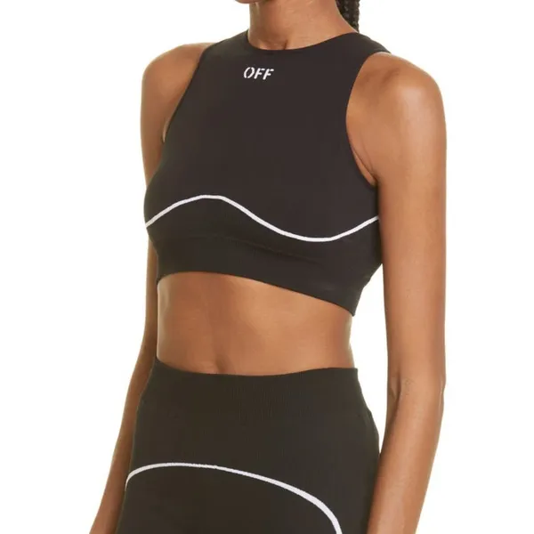 Off-White Black and White Athletic Logo Seamless Bra Size S-M - Image 6