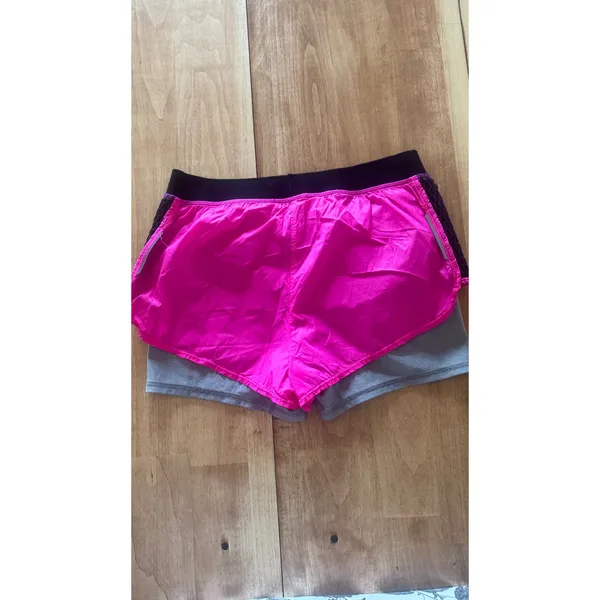 MPG Womens 2-in-1‎ Running Shorts XS Pink Gray Black Layered Athletic Workout - Image 5