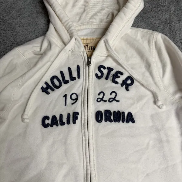 Y2K Hollister Graphic Zip Up Hoodie Size Large - Image 7