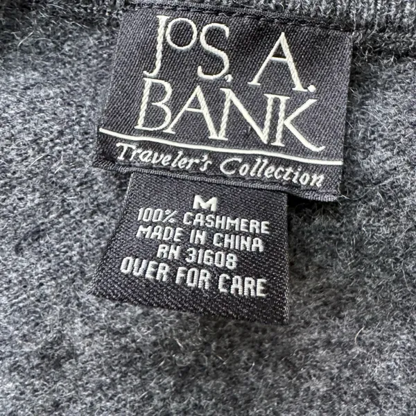Vintage JoS. A. Bank V-Neck Cashmere Sweater - Image 3