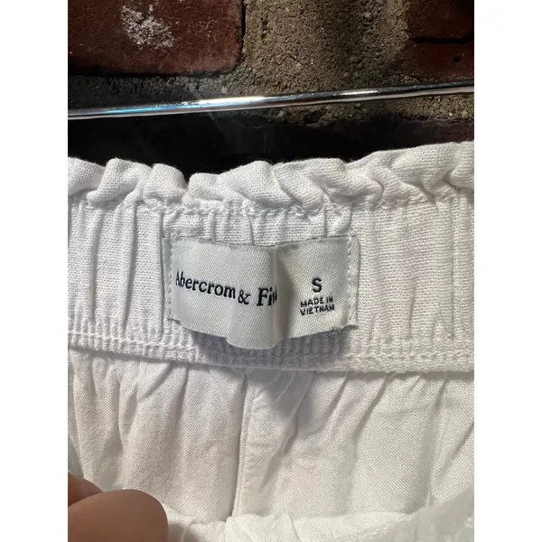 Abercrombie White Linen Blend Wide Leg Pants Lined Coastal Grandmother Boho S - Image 5