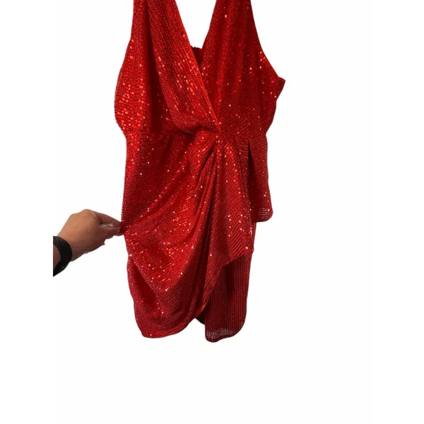 Double Crazy Red Sequin Dress - Image 11