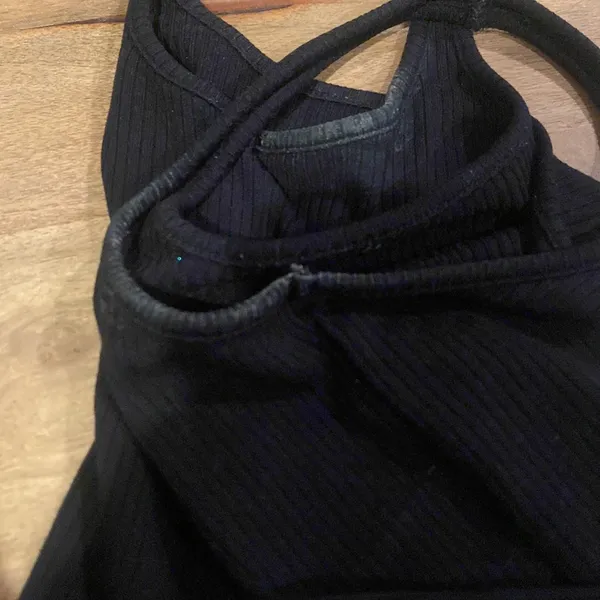 WSLY Black Fitted Crop Tank Top - Image 4