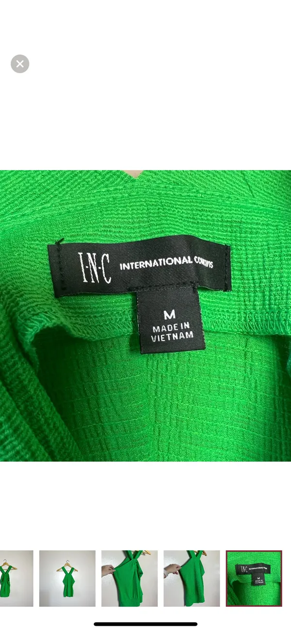 INC International Concepts SALE! Green Dressy Knotted Tank Size M Like New - Image 5