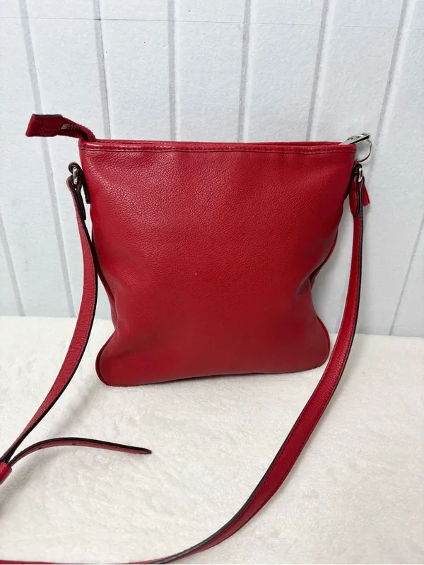 Lauren Ralph Lauren‎ Red Leather Crossbody with Logo Plate - Image 4